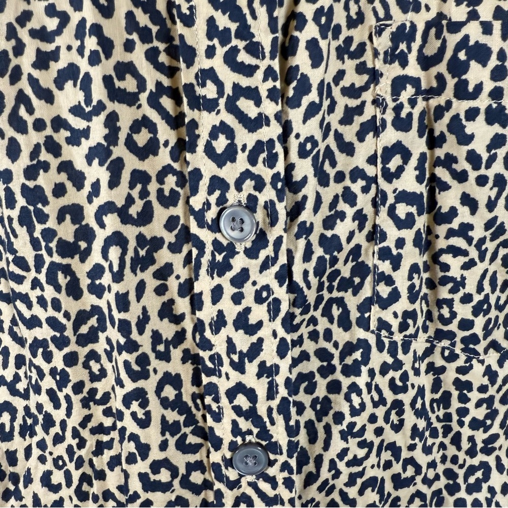J Crew Leopard Print Button Down Small Classic Animal Print Lightweight Workwear - Picture 6 of 11